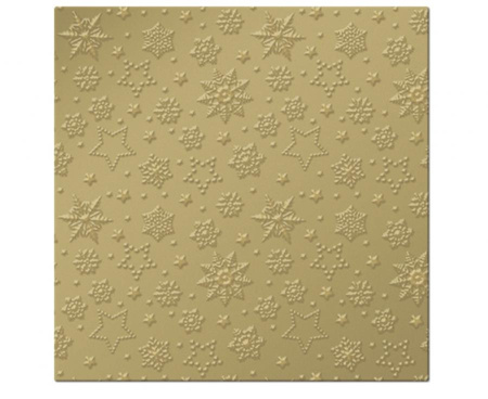 #ZSE Serwetki papierowe PAW, INSPIRATION WINTER FLAKES gold , 33x33 cm, 20 szt.