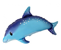 #BFK Balon foliowy 24" FX - Słodki Delfin, niebieski, pakowany