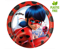#ZTA Talerzyki papierowe Miraculous Ladybug (ZAG), next generation, 23cm, 8 szt. (plastic-free)