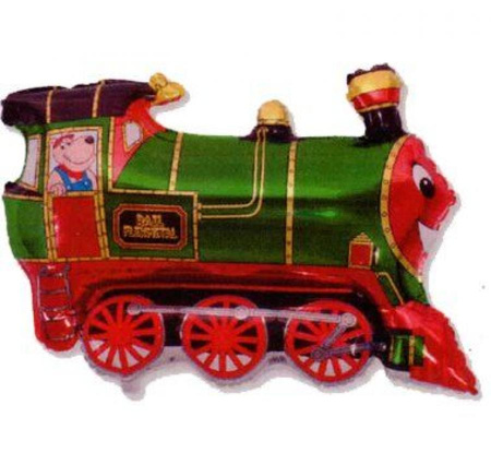 #BFK Balon foliowy 14" FX - Pociąg (zielony), niepakowany