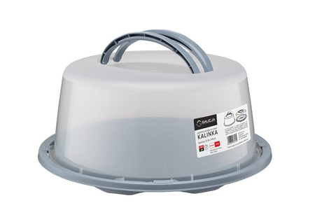 Okrągły pojemnik na tort śr. 34 cm h 15 cm SZARY Galicja