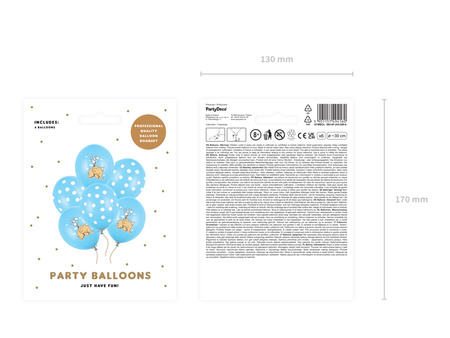 Balony 30cm, Kropki, Pastel Black (1 op. / 6 szt.)