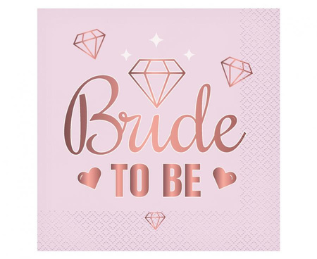 #ZSE_GD Serwetki Bride To Be (różowe), certyfikat FSC, 33x33 cm/ 20 szt.