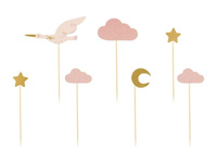 Toppery na muffinki Baby Shower "Bocian" 7 szt.