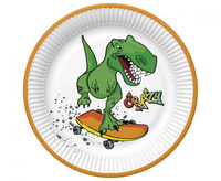 #ZTA Talerzyki papierowe Crazy Dino, 18 cm,  8 szt.