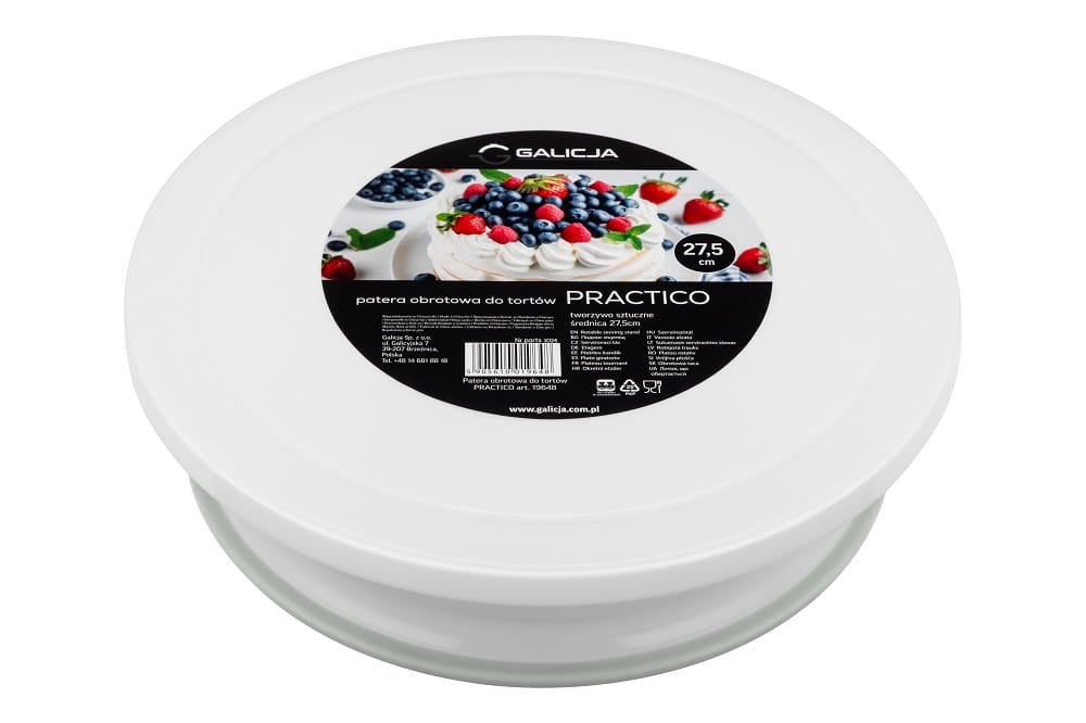 Patera obrotowa PRACTICO Galicja w trakcie dekorowania tortu