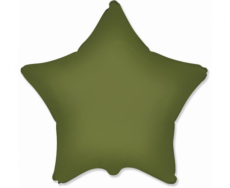 #BFK Balon foliowy 18" FX - Gwiazda (matowa Olive Green) KK
