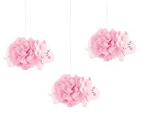 #DEI Dekoracja wisząca Floral Elephant, różowa, 23 cm, 3 szt. KK