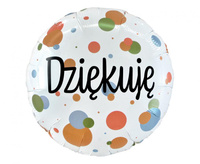 #BFK Balon foliowy 18" Dziękuję (kolorowe grochy) KK