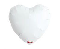 #BFK Balon Ibrex Hel, serce 14", White, 5 szt.