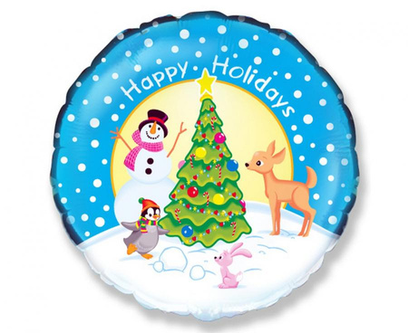 #BFK Balon foliowy 18" FX - "Przy Choince" (okrągły), pakowany