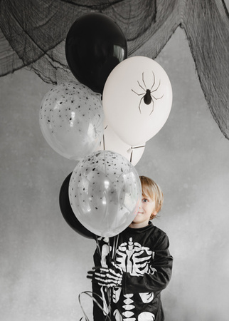 Balon foliowy Skrzydła Nietoperza, czarne mat z gwiazdkami, 85 x 50 cm