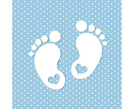 #ZSE Serwetki papierowe Little Feet Blue, 33 x 33 cm,  20 szt.