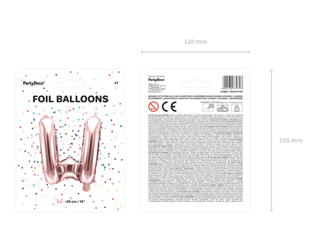 Balon foliowy Litera ''Q'', 35cm, różowe złoto