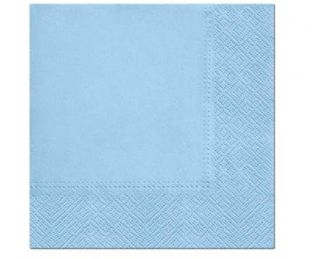 #ZSE Serwetki PAW gładkie jednokolorowe Azzurro 33x33 cm / 20 szt.