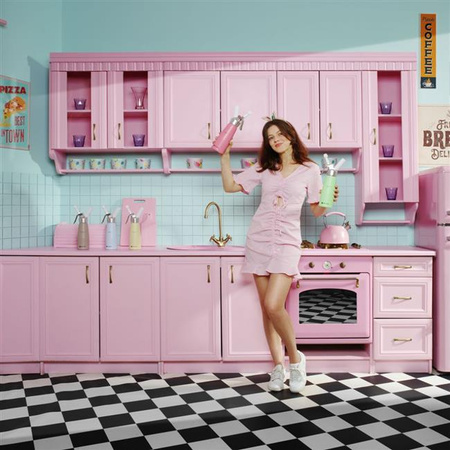 Syfon do bitej śmietany 0,5L, Pastelowy różowy, ?80x(H)260mm HENDI