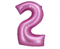 #BFC26 Balon foliowy B&C, Cyfra 2, satynowa różowa, 76 cm