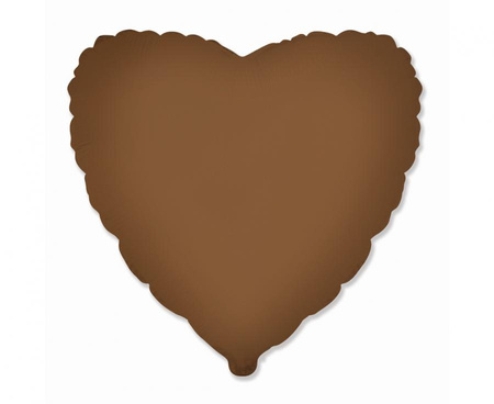 #BFK Balon foliowy 18" FX - Serce (matowe Choco Brown), pakowany