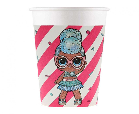 #ZKU Kubeczki papierowe (WM), LOL Glitterati (MGA), 200ml, 8 szt. (SUP label) (numer do zamówień - 93469)