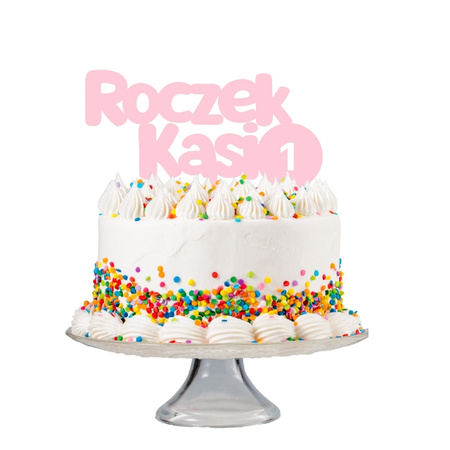 Personalizowany topper na ROCZEK Z JEDYNECZKĄ WZ.II + IMIE DZIECKA + KOLOR