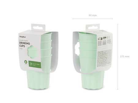 Kubeczki plastikowe Falbanka, 220 ml, szałwiowy (1 op. / 4 szt.)