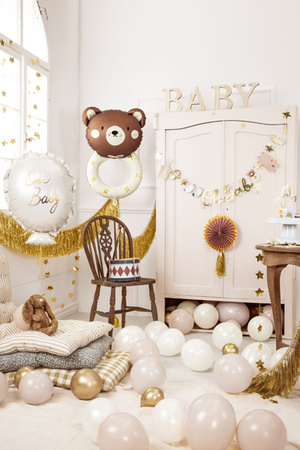 Balon foliowy okrągły Pastylka, 59 cm, srebrny