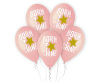 #BL Balony Premium Hel Born to Shine (różowe), 13"/ 5 szt. KK