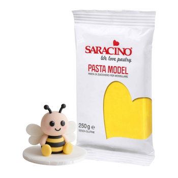 Lukier plastyczny masa cukrowa do modelowania figurek na tort ŻÓŁTA 250g Saracino