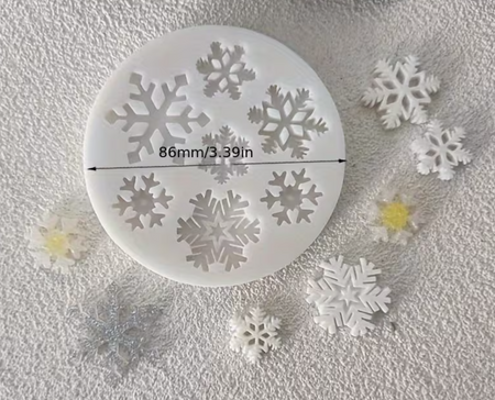 Forma silikonowa do tworzenia dekoracji PŁATKI ŚNIEGU WZ.II