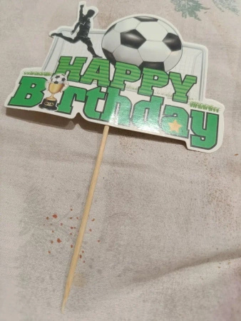 Urodzinowy topper na tort Happy Birthday PIŁKA N0ŻNA BRAMKA PIŁKARZ