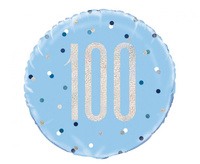 #BFK Balon foliowy UQ 18" Glitz, groszki z nadr. 100, niebieski
