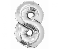 #BFC28 Balon foliowy Smart, Cyfra 8, srebrna, 76 cm
