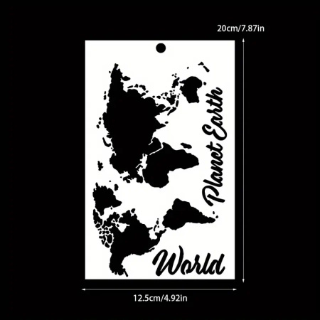 Szablon do dekoracji tortów i ciast MAPA ŚWIATA 20x12,5 cm