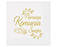 #ZSE_GD Serwetki Pierwsza Komunia Święta (biblia), certyfikat FSC, 33x33 cm/ 20 szt.