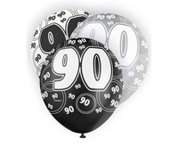 #BL Balon UQ 12" Glitz z nadr. 90, czarny miks, 6 szt.
