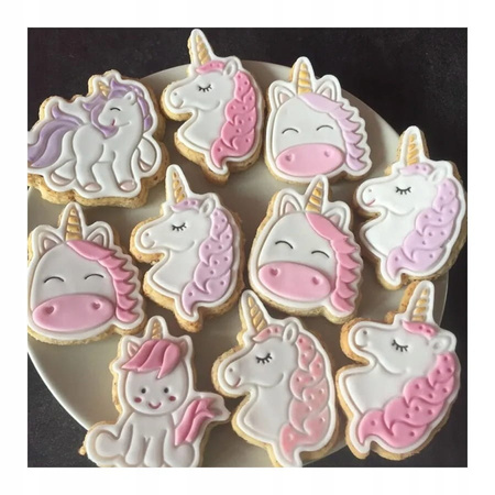 Stemple wykrawaczki z tłoczkiem JEDNOROŻCE UNICORN 6 szt.