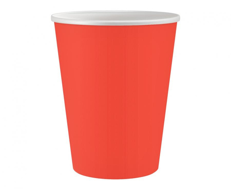 #ZKU_GD Kubeczki pap. jednokolorowe, czerwone, 250 ml/ 6 szt.