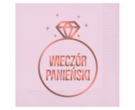 #ZSE_GD Serwetki Wieczór Panieński (różowe), certyfikat FSC, 33x33 cm/ 20 szt.