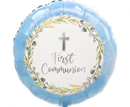 #BFK Balon foliowy 18" SHP -  My first communion blue
