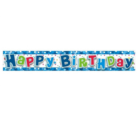#DEBA Banner "Happy Birthday", niebieski, 1,8 m KK