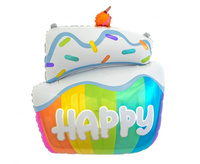 #BFK Balon foliowy Tort HAPPY, 60x50 cm KK