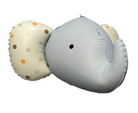 #BFK Balon foliowy Słoń 3D, szary matowy, 63x50 cm