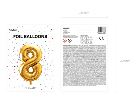 Balon foliowy Cyfra ''3'', 86cm, srebrny
