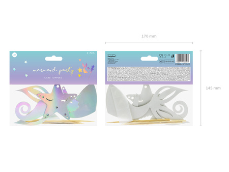 Czapeczki holograficzne, złoty, 16cm (1 op. / 6 szt.)