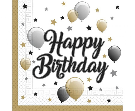 #ZSE Serwetki papierowe Milestone Happy Birthday, 33x33 cm, 20 szt.