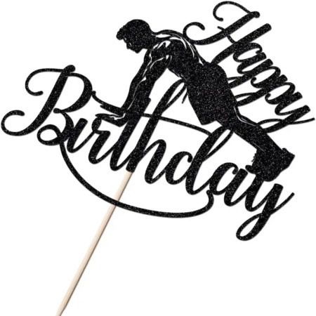 Papierowy topper na tort Happy Birthday SIŁOWNIA KULTURYSTA WZ.II