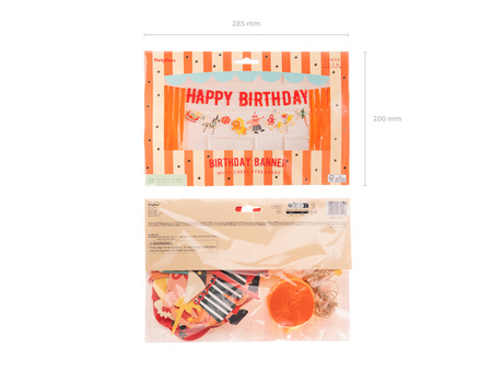 Talerzyki papierowe Happy Birthday z kokardką, mix, 24 cm (1 op. / 6 szt.)