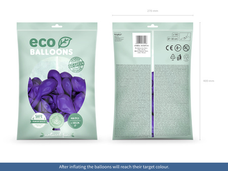 Balony Eco 30cm metalizowane, różowe złoto (1 op. / 100 szt.)