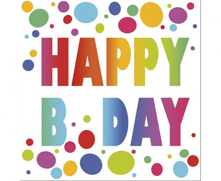 #ZSE Serwetki pap. Happy B’Day Dots, 33x33 cm, 20szt