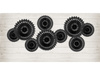 Rozety dekoracyjne, czerwony, 20-30cm (1 op. / 3 szt.)